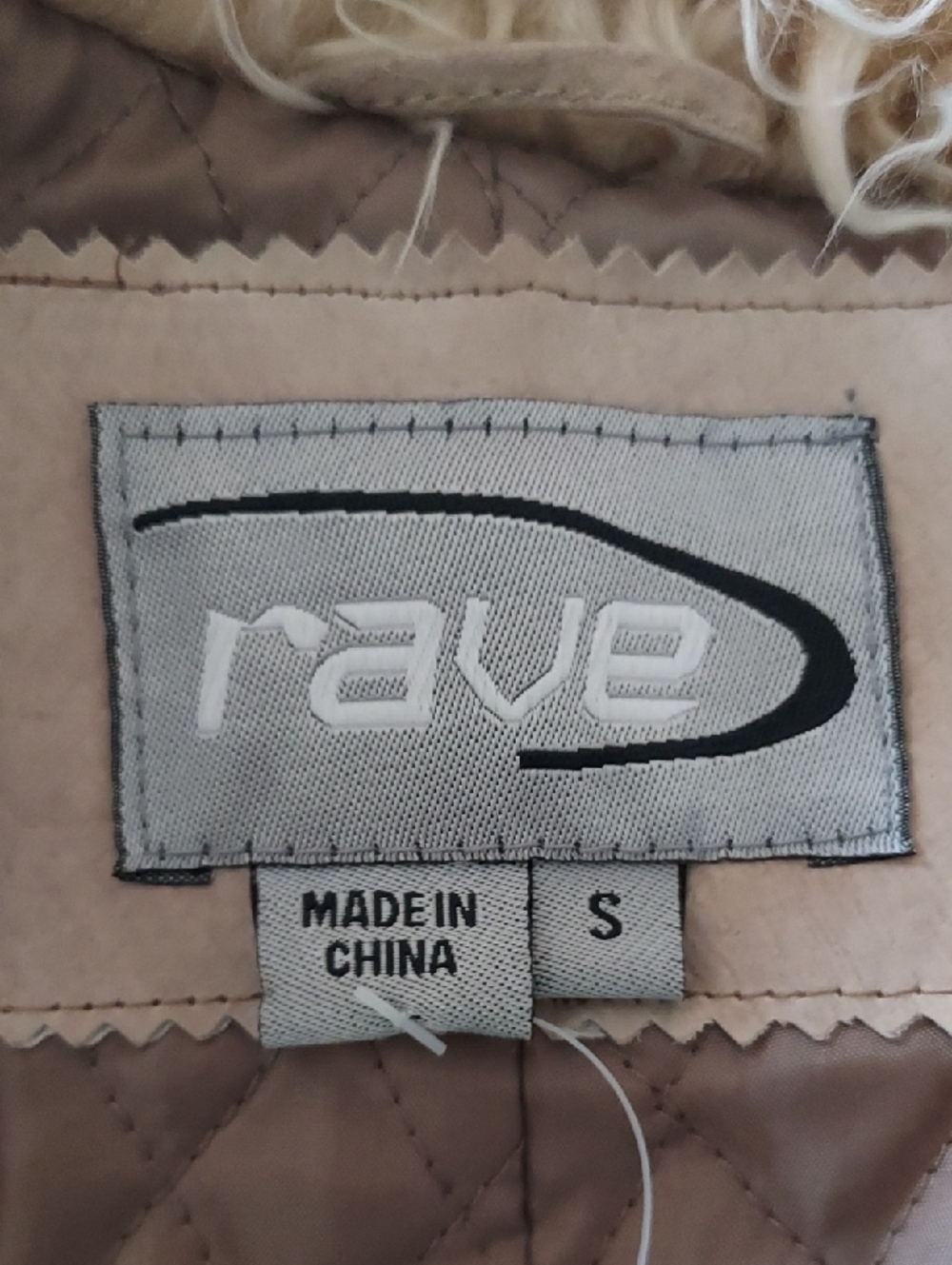 Rave Light Beige Penny Lane Suede Jacket  With Faux Afghan Collar - Picture 2 of 7